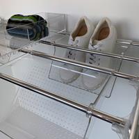 Plus - Shoe rack 4V+1J - transparent - bright aluminium - transparent polycarbonate 2